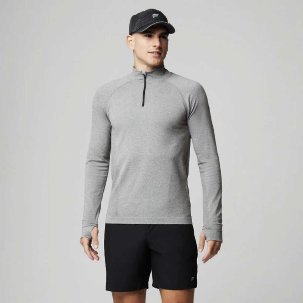 Fabletics Gray The Training Day Quarter Zip Long … - image 1